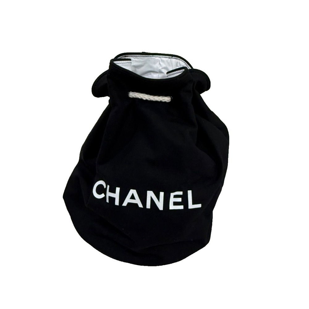 Vintage Chanel Parfum Promo Drawstring Backpack Bag Beach Pool Lined Cooler Bag - Picture 3 of 8